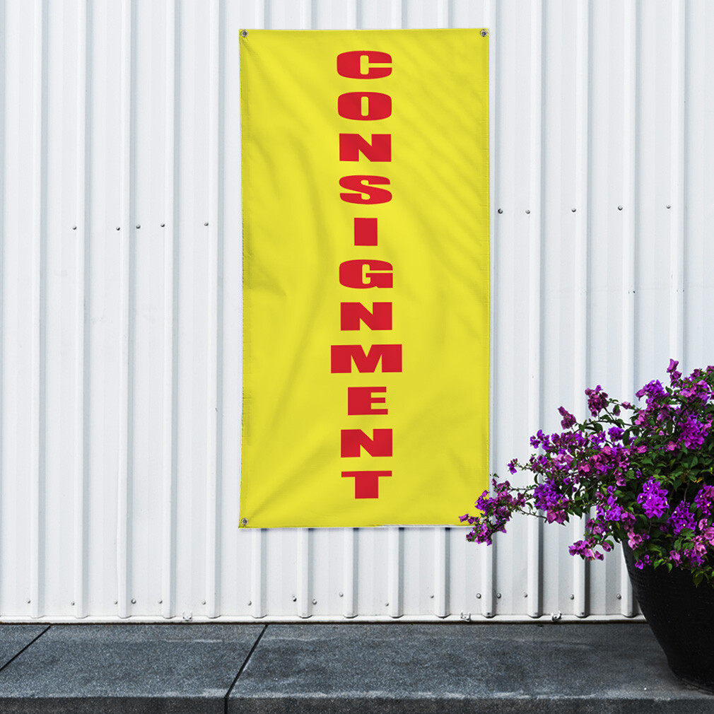 Vertical Vinyl Banner Multiple Sizes Consignment Promotion Business Business