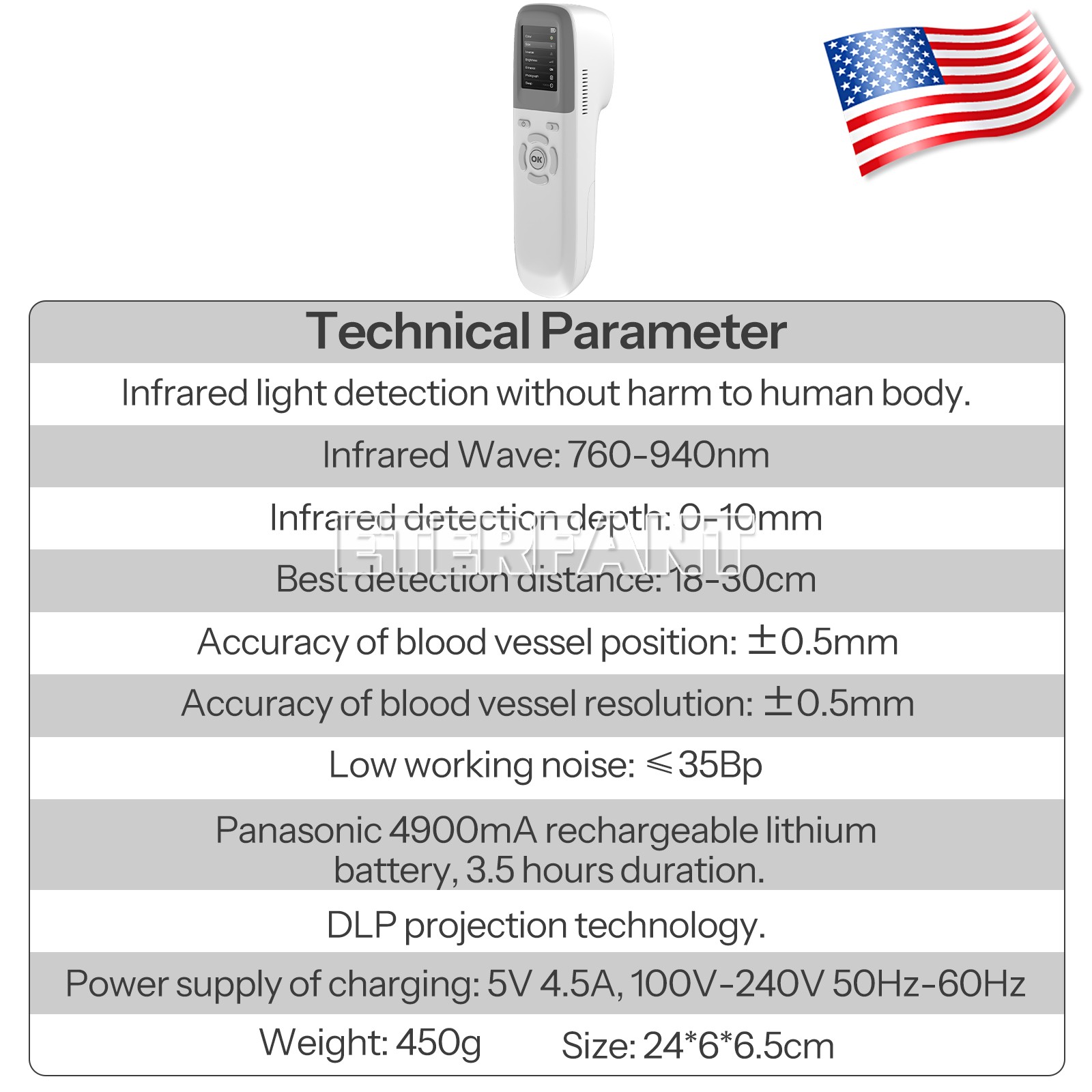 ETERFANT Vein Finder Blood Vessel Detector Searching Medical Nursing Machine