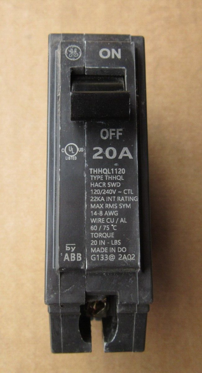 GE THHQL1120 Circuit Breaker 1P 20A 120/240V 22KA New Free Shipping