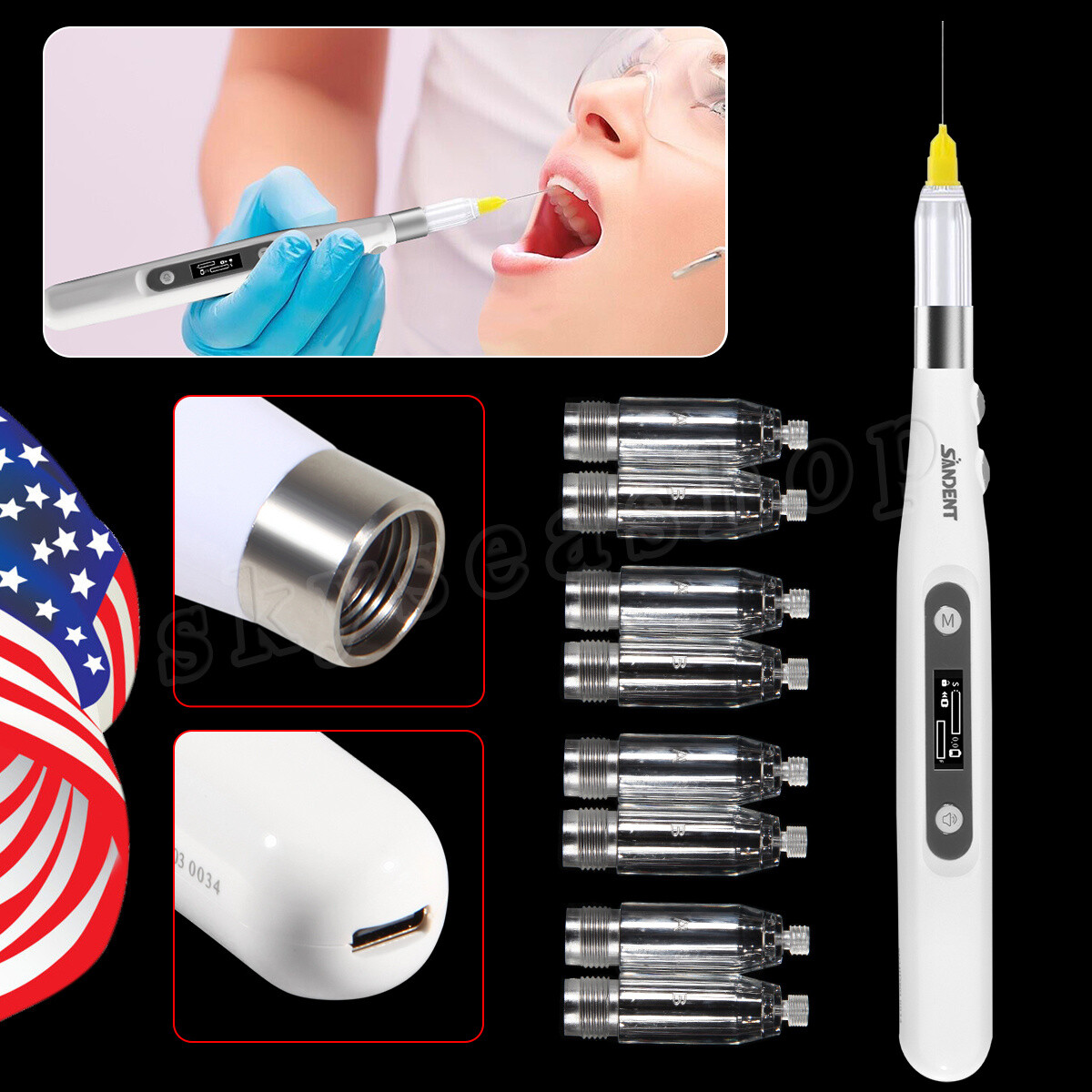 Dental Electric Painless Oral Local Anesthesia Delivery Device USB Injection Pen