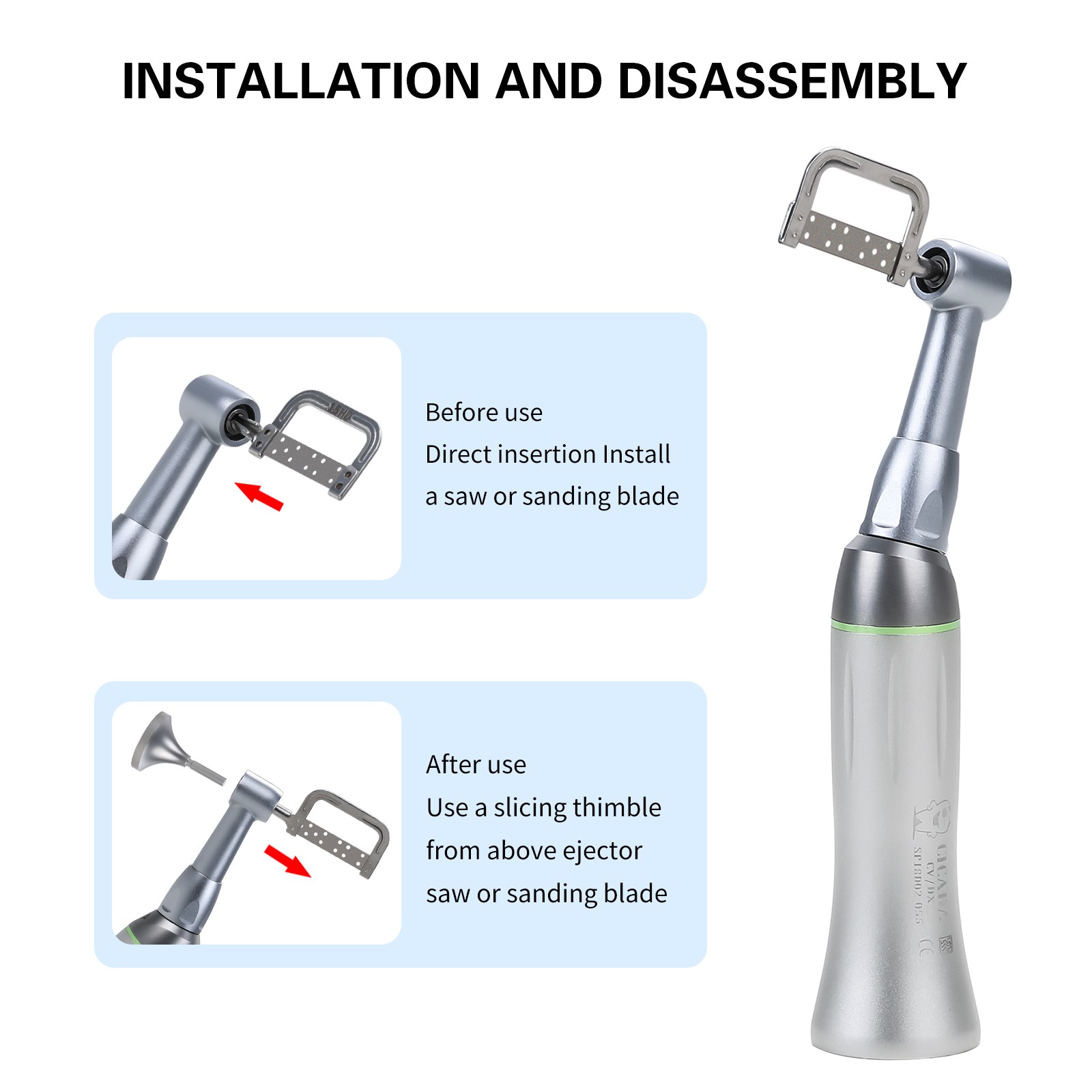 CICADA Dental 4:1 Contra Angle IPR Handpiece + Interproximal Strips Kit dk