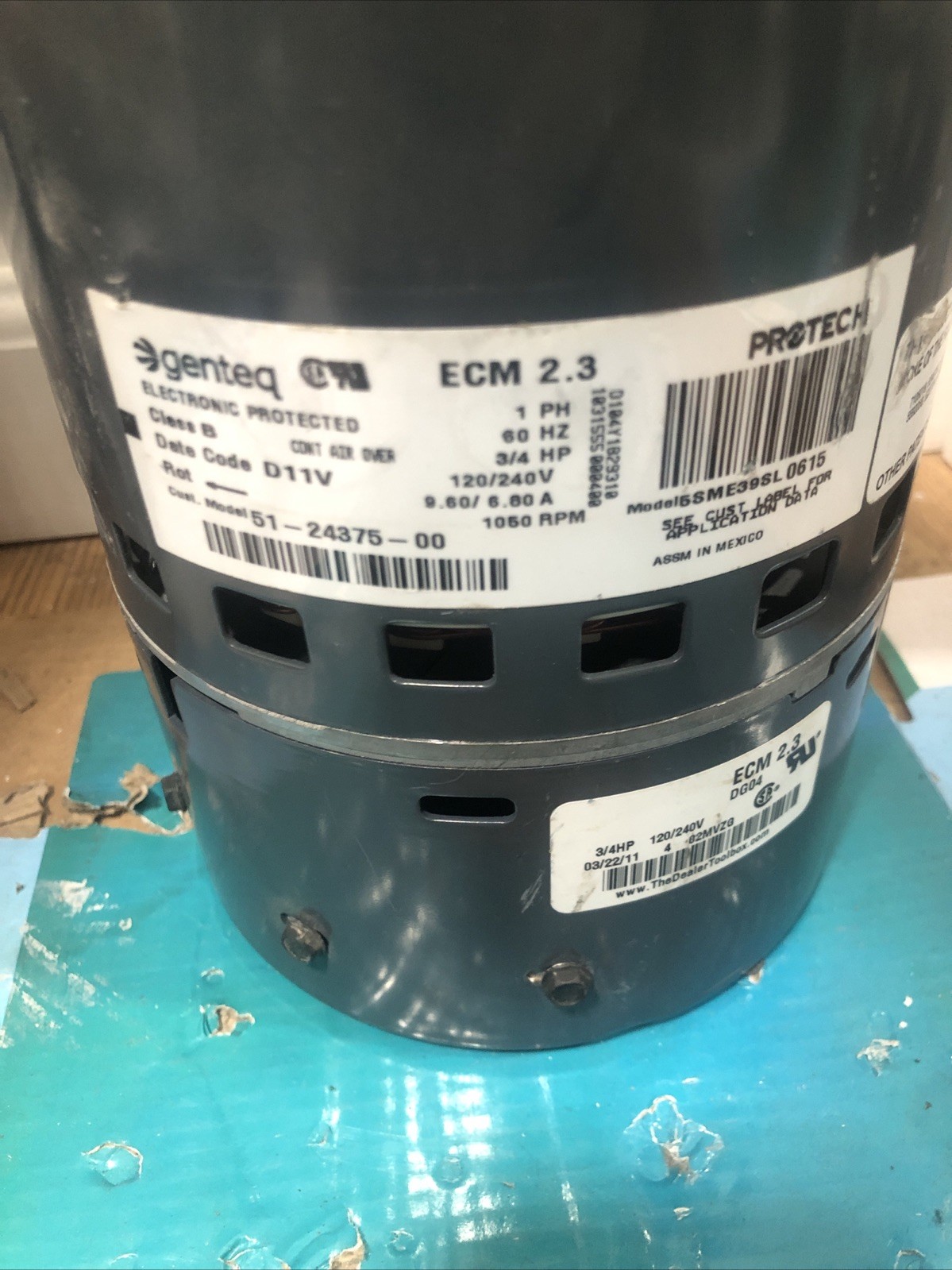 GE Genteq ECM 5SME39SL0615 3/4HP Blower Motor 51-24375-14 CCW DG02 51-24375-00