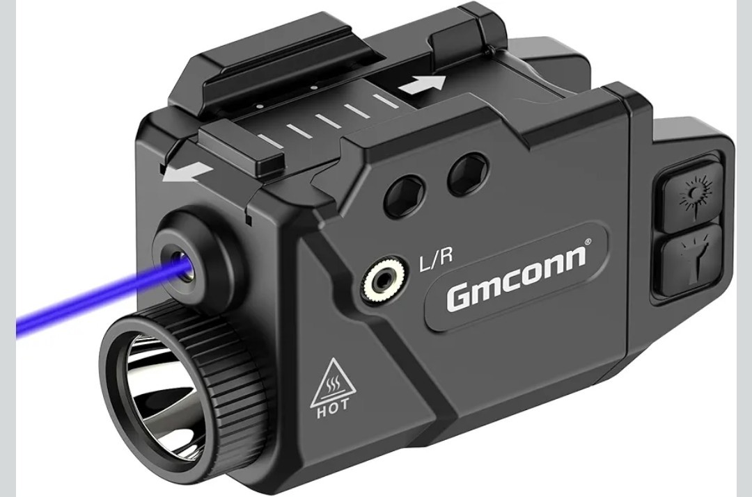 Gmconn 800 Lumen Pistol Light Blue Laser Combo, Tactical Flashlight