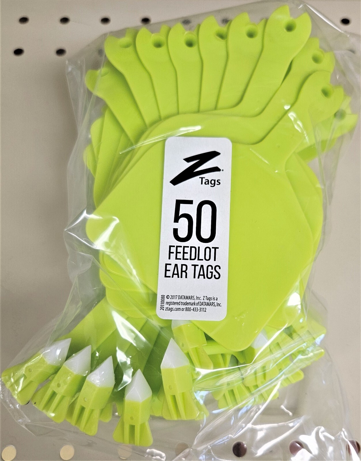 Z Feedlot Ear Tags for Cattle ID CHARTREUSE 200ct—4 pkg 50 tags