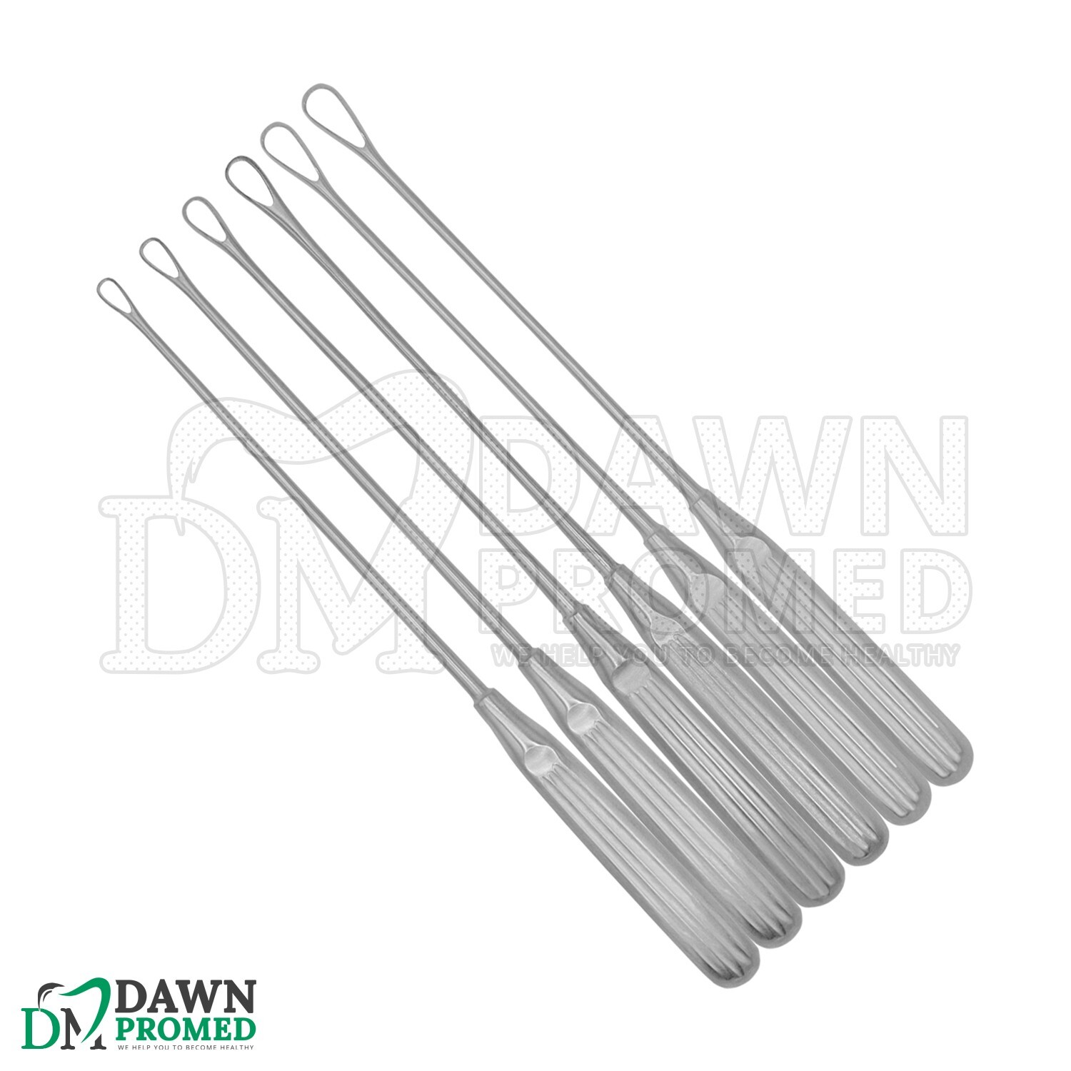 Sims Uterine Curettes 6 Pcs Set Sharp Blade 0,1,2,3,4,5 11″ OB/GYN Inst German G