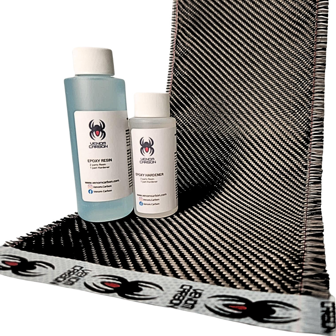 6″ x 5FT Twill Weave Carbon Fiber Fabric Cloth Resin Kit