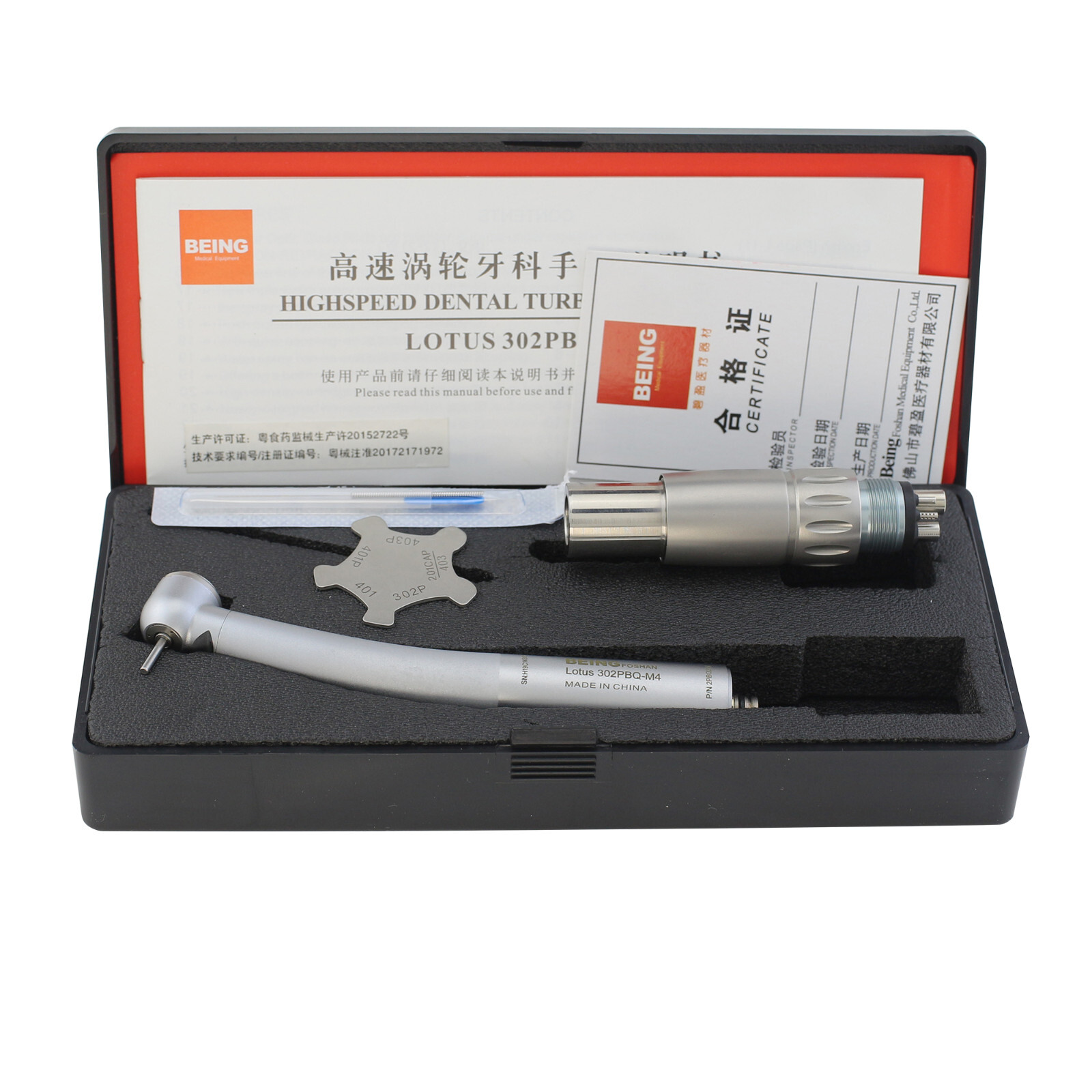 BEING Dental High Speed Turbine Handpiece Fiber Optic LED Coupling 4hole fit NSK