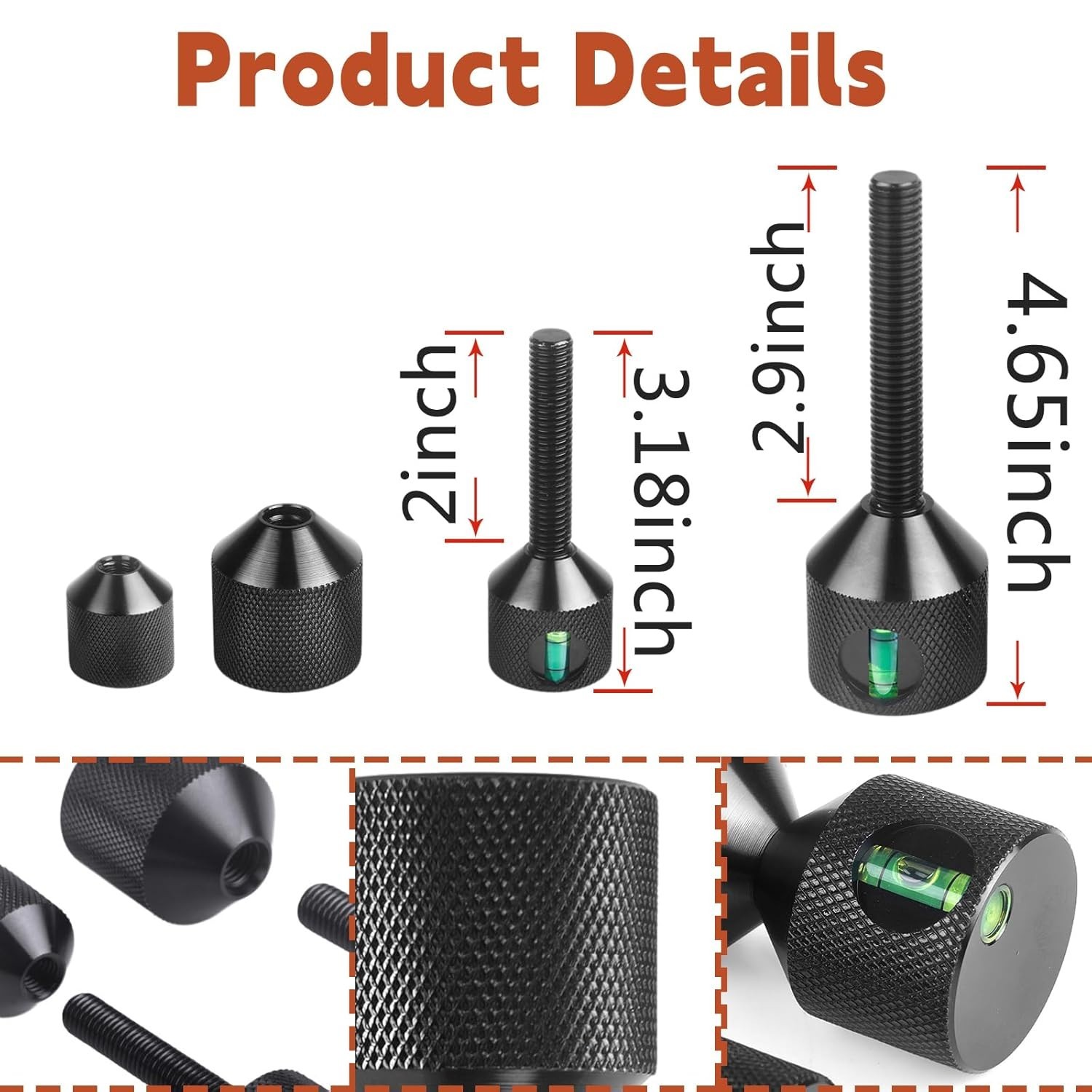 4Pcs Flange Two Hole Alignment Pins – 1-1/8″ & 1-5/8″ Double Pins with Level