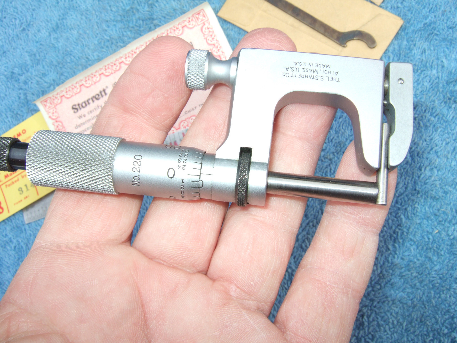 STARRETT No.220 MUL-T-ANVIL MICROMETER 0-1” 001″ No 220A-RL MACHINIST TOOLMAKER