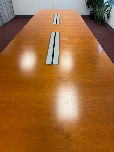 Executive Conference Table -Mahogany Top – Large and Solid!
