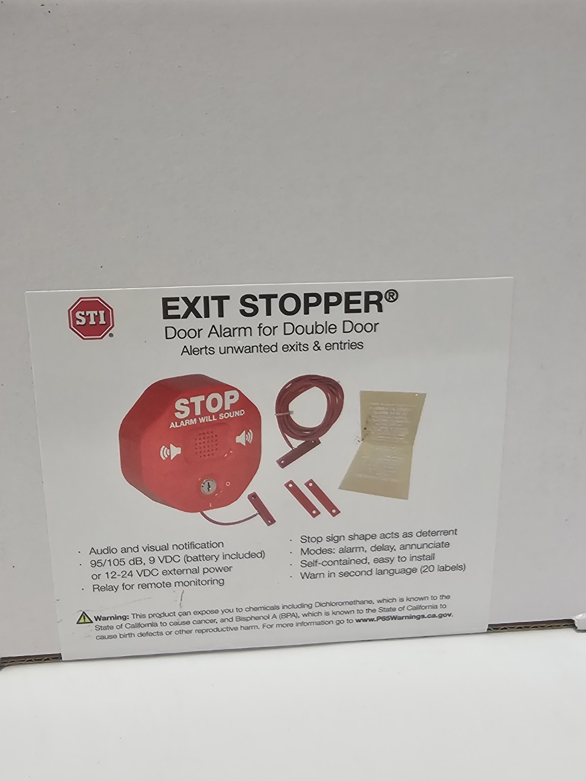 STI STI-6402 Exit Stopper Alarm Double Door 105 dB Multi NEW Factory Sealed