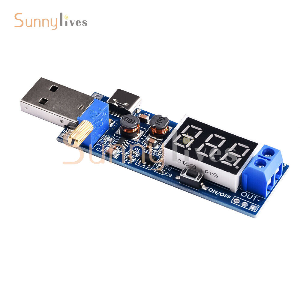 DC-DC 5V to 1.2V~24V USB Step UP Down Boost Buck Adjustable Power Supply Module.