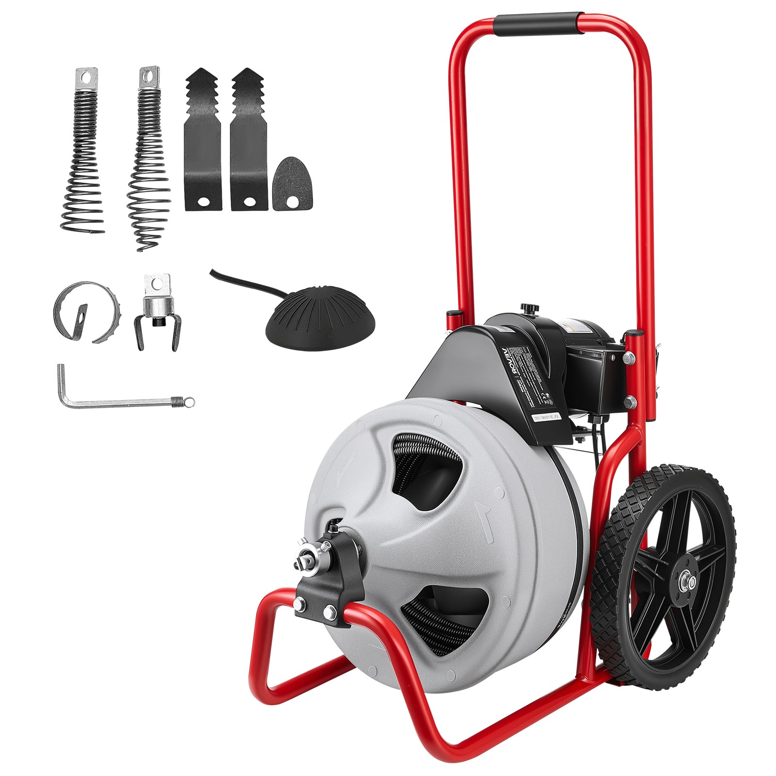 VEVOR Drain Cleaner Machine 75 FT x 3/8 Inch Sewer Snake Auger Manual Feeding