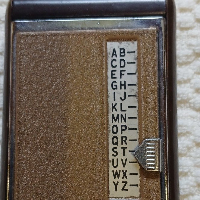 Vintage Rotary Address Book Brown Plastic Alphabetical Tabs Made in Hong Kong