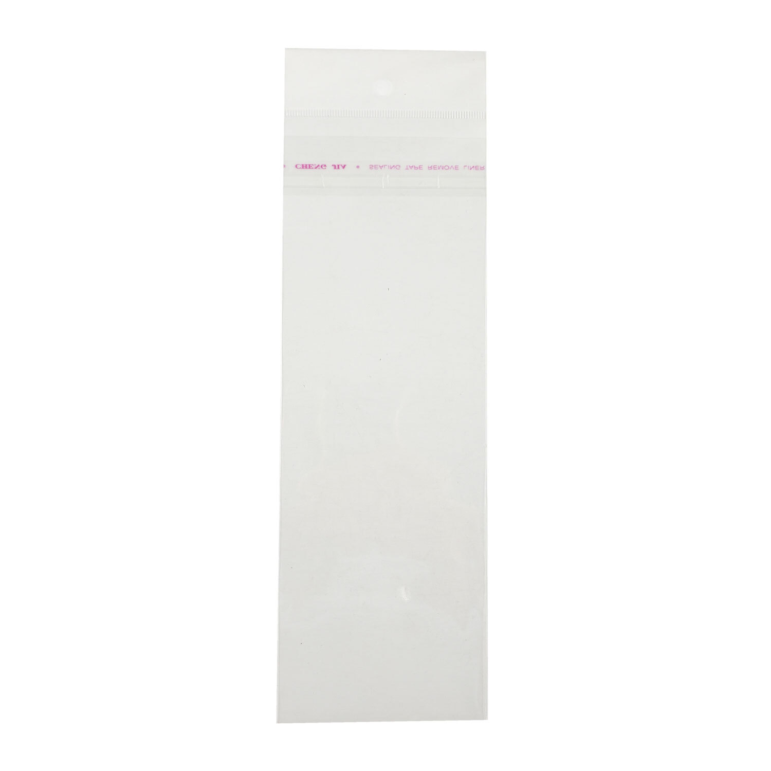 100 pcs Transparent OPP Bag w/Hang Hole Self Adhesive Seal upper side opp bags