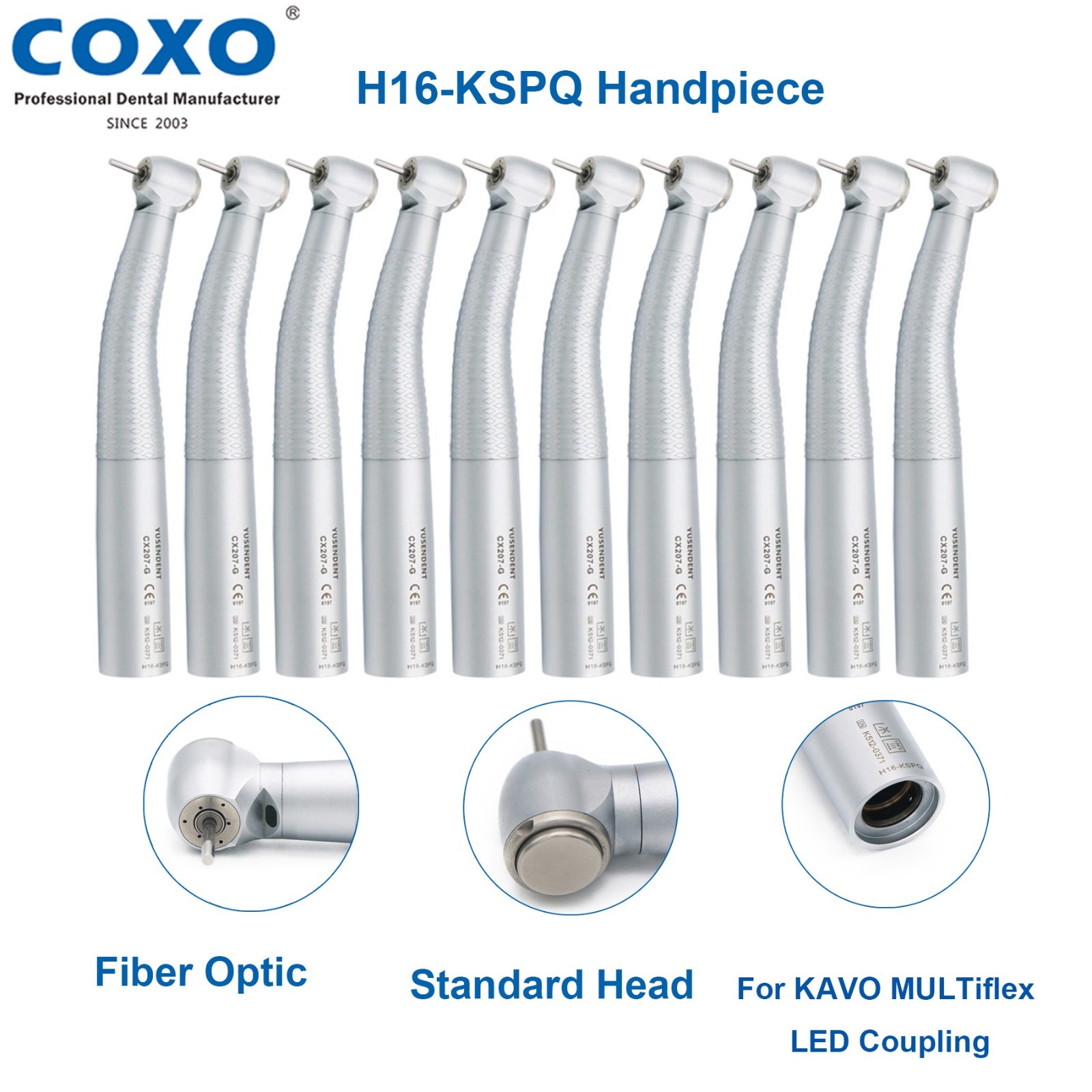 US COXO Dental High Speed LED Fiber Optic Handpiece Fit KaVo MULTIflex 6 Coupler