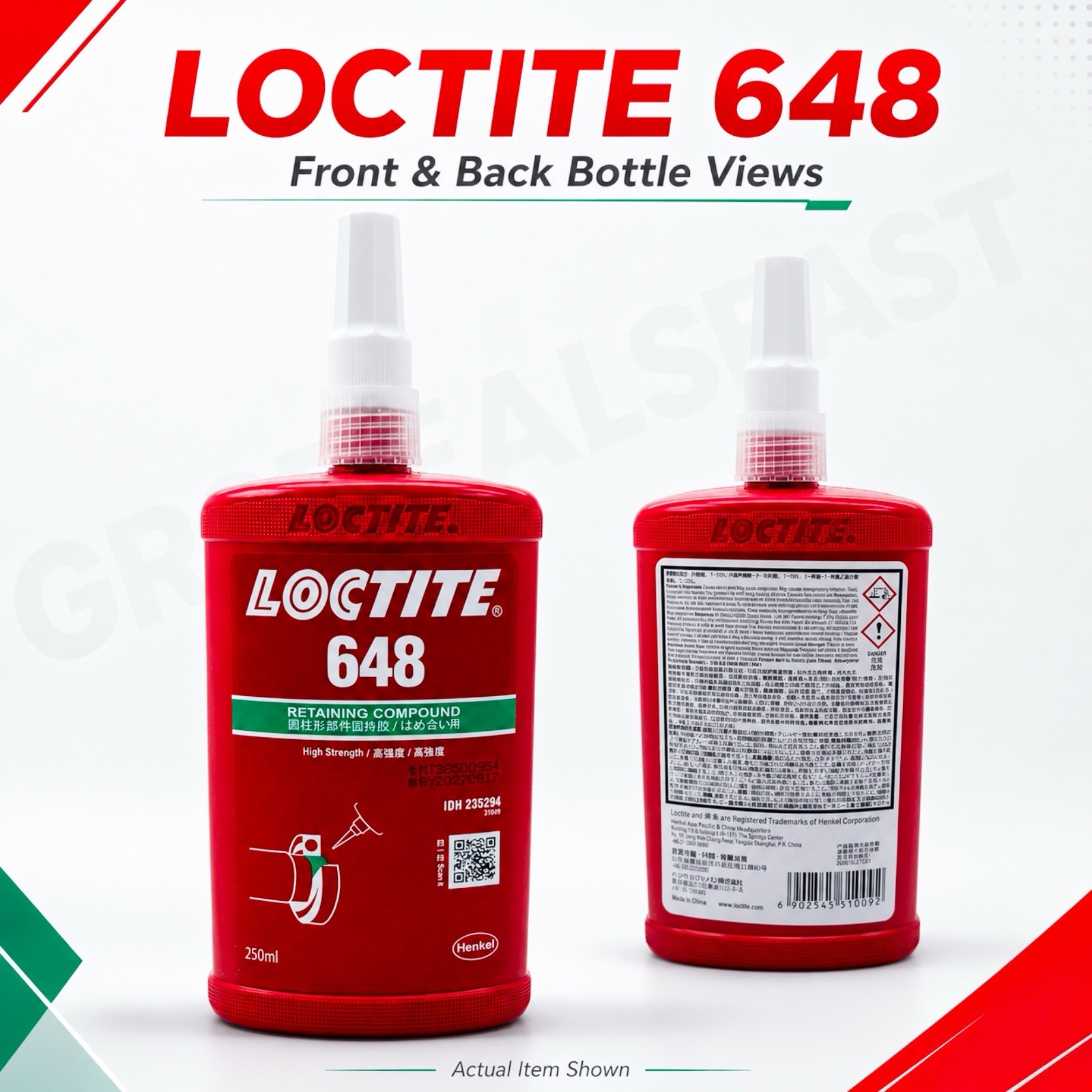 Loctite 648 High Strength Retaining Compound 21445 1835918 (EXP 08/2027) 250ml🔥