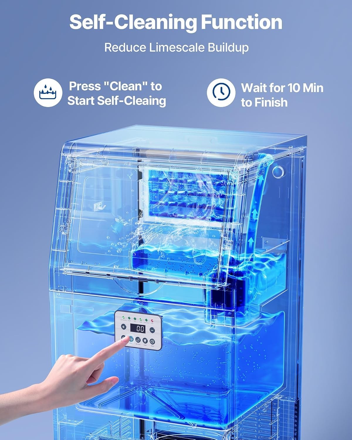 Efficient Ice Production: 120 lbs Per Day Ice Maker with 30 lbs Storage Capacity