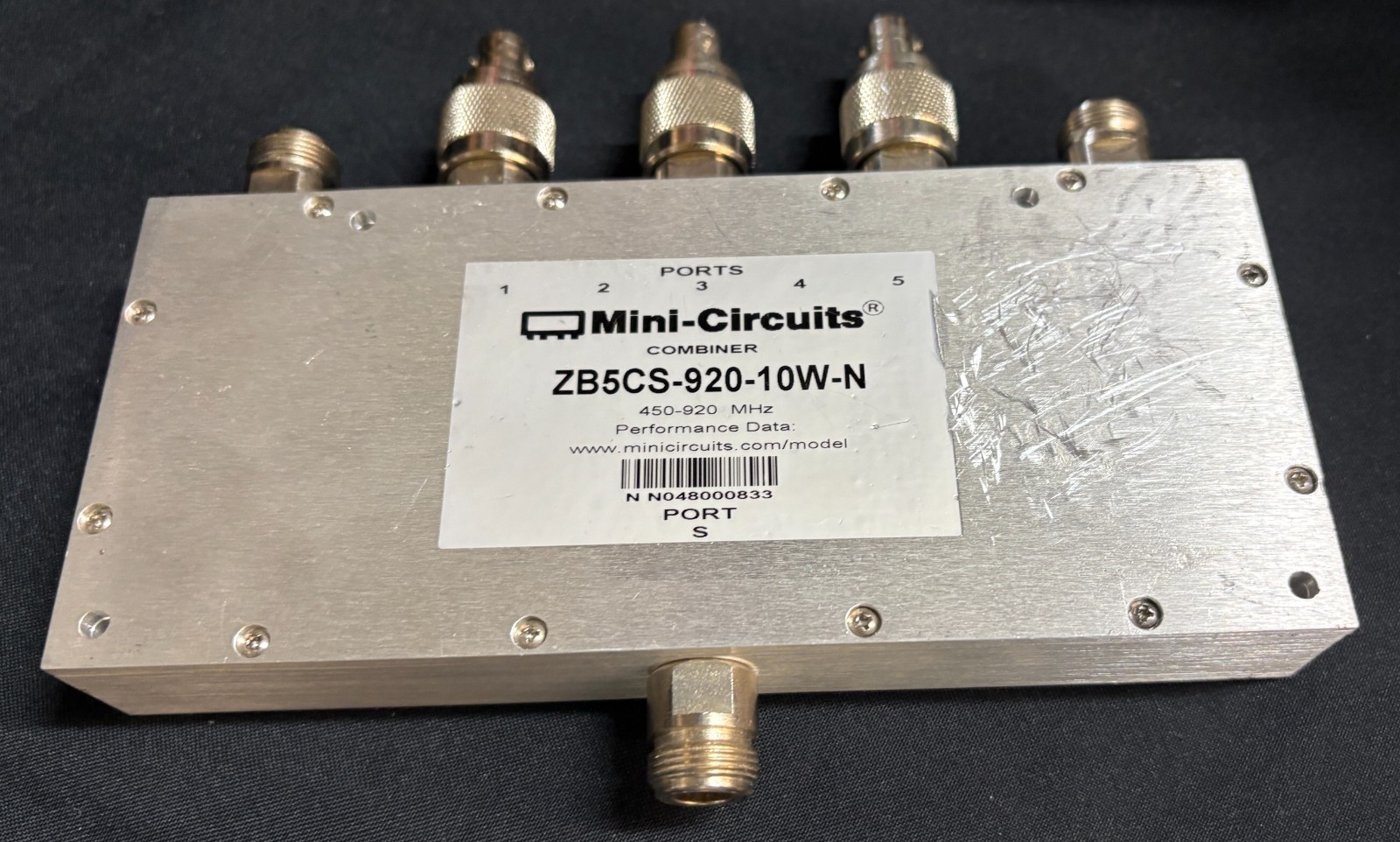 Mini-circuits ZB5CS-920-10W-N DC Pass High Power Splitter/Combiner 450-920mhz