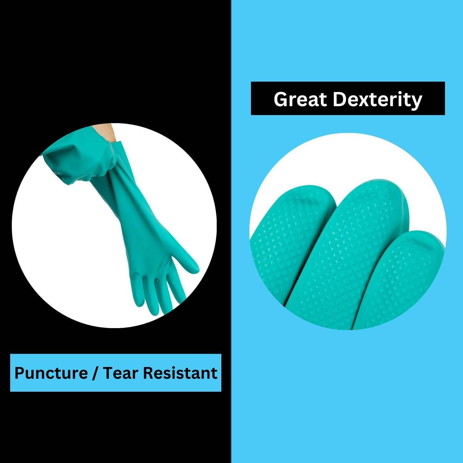 2 DZ HD Chemical Resistant Diamond Textured Green Nitrile Gloves 2X-Large 11 Mil