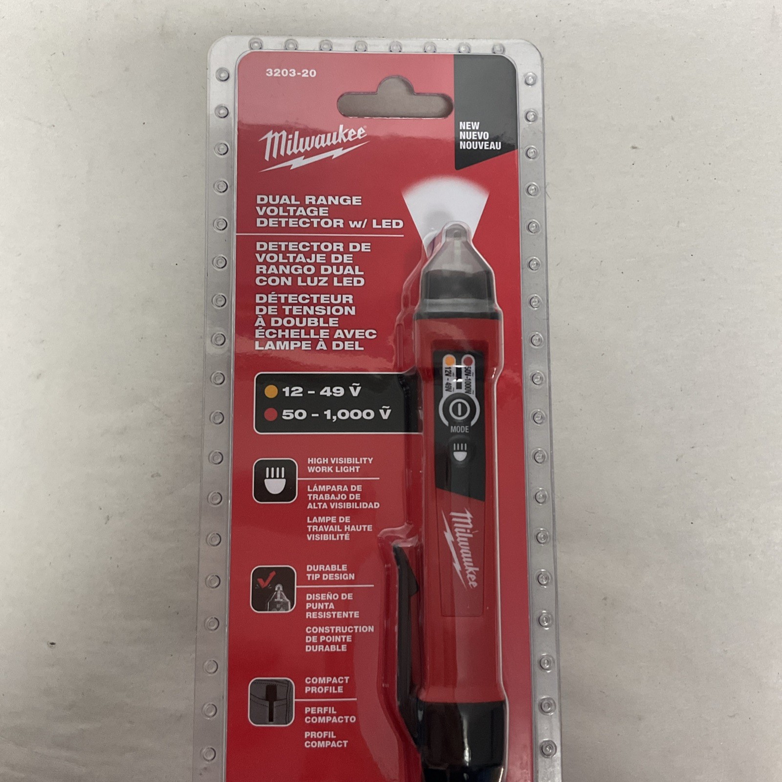 Milwaukee 3203-20 Dual Range Non-Contact Voltage Detector w/LED