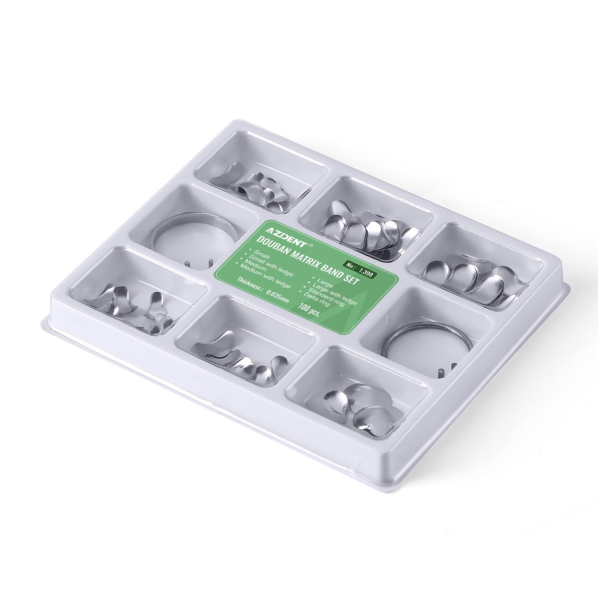 AZDENT Dental Sectional Contoured Metal Matrices Matrix Ring Resin Refill Bands