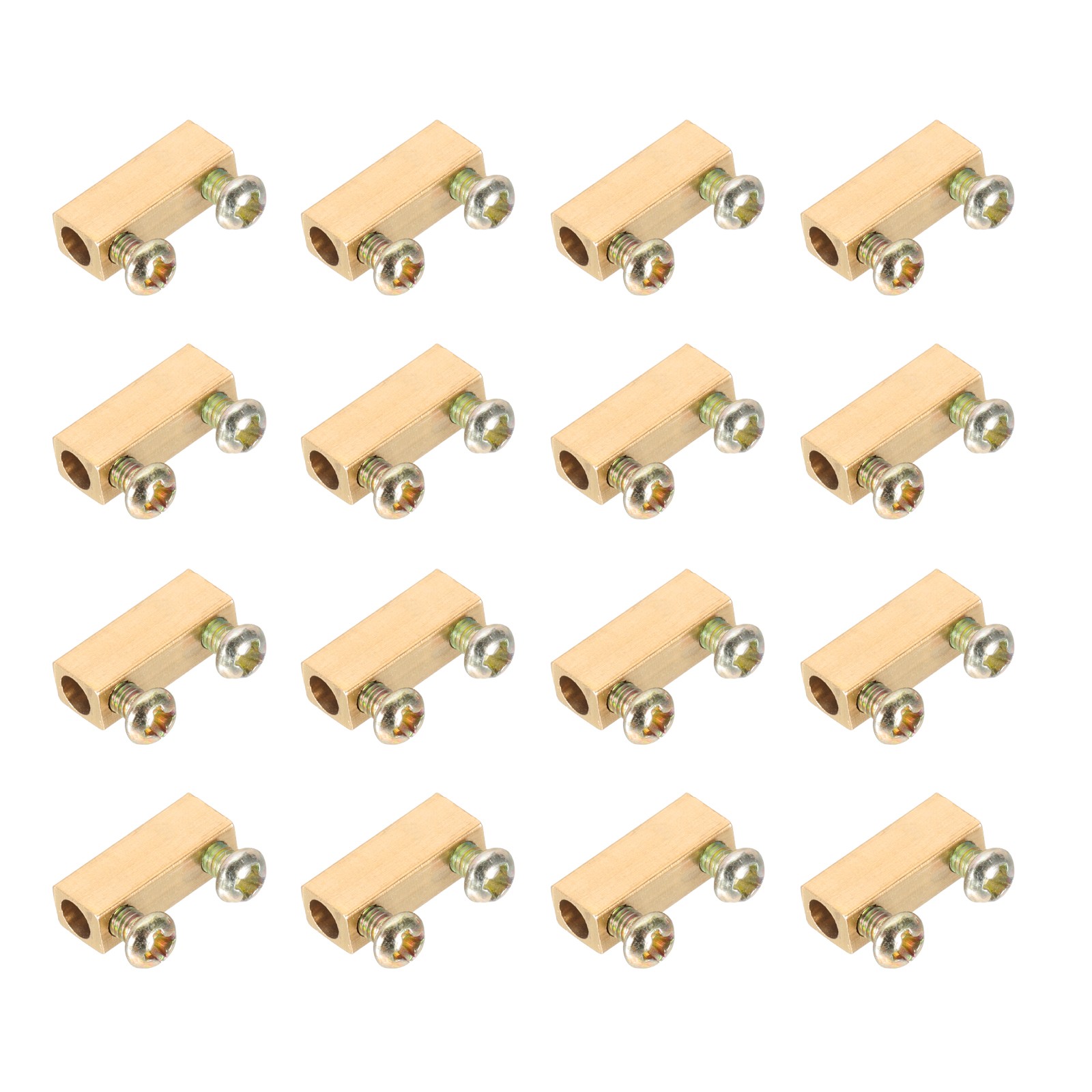 20 Pcs 15.2×4.6×6.1mm 10 A Brass Wire Connectors Nut Terminal, Brass Tone