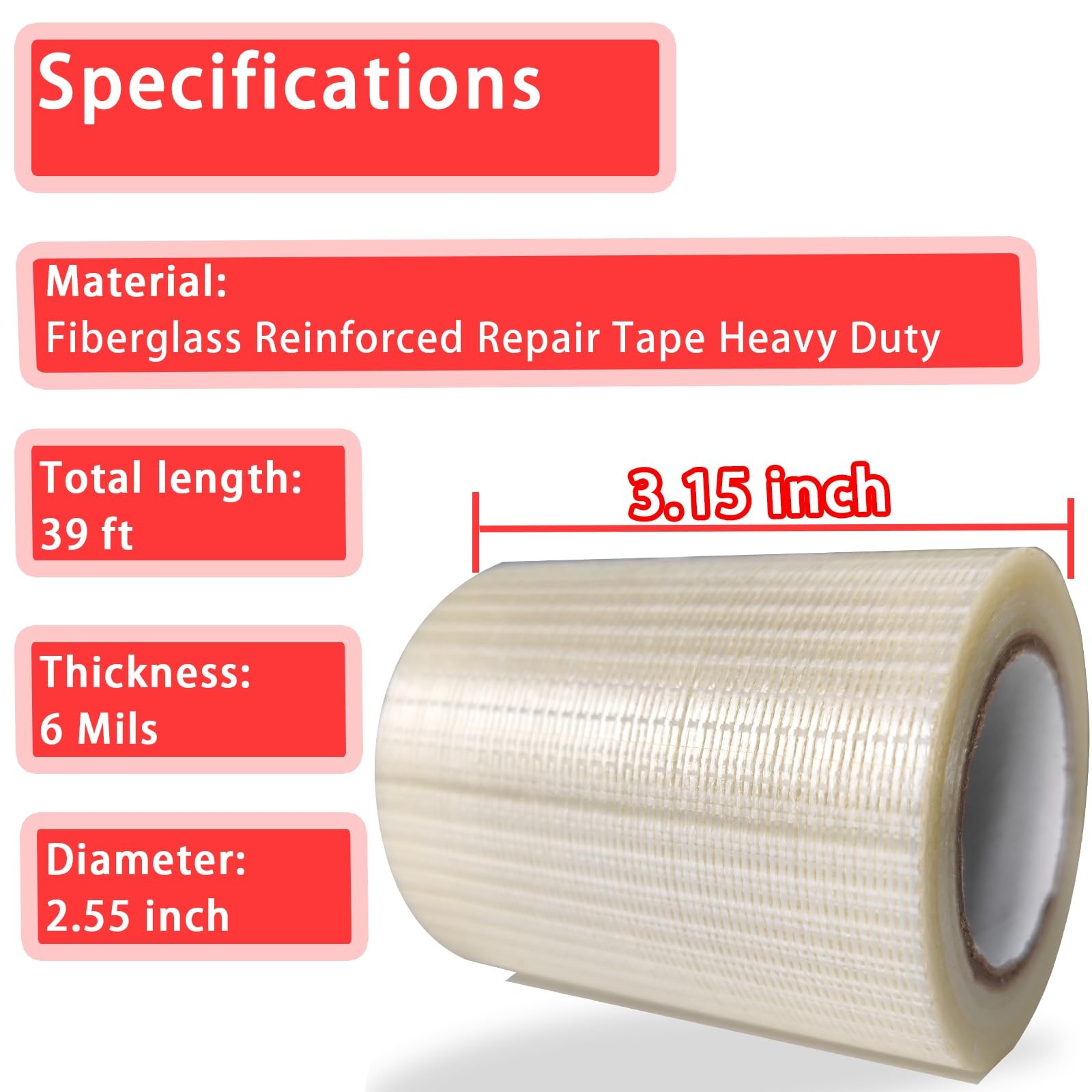 RV Awning Repair Tape, 39ft Waterproof Repair Tape for Canvas, Tent Repair
