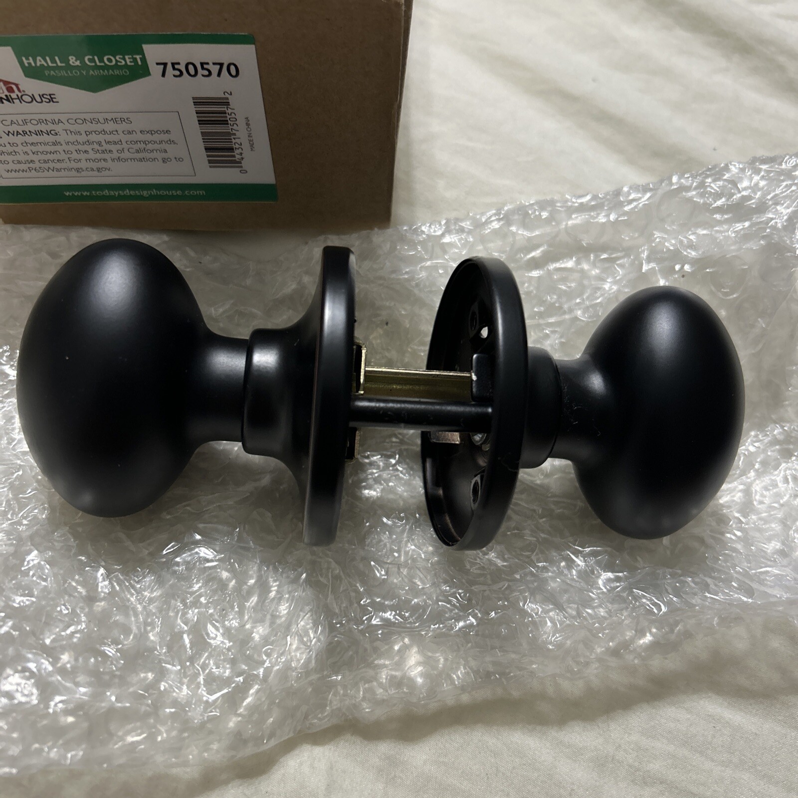 Design House Egg Traditional Brass 2-Way Latch Passage Door Knob in Bronze