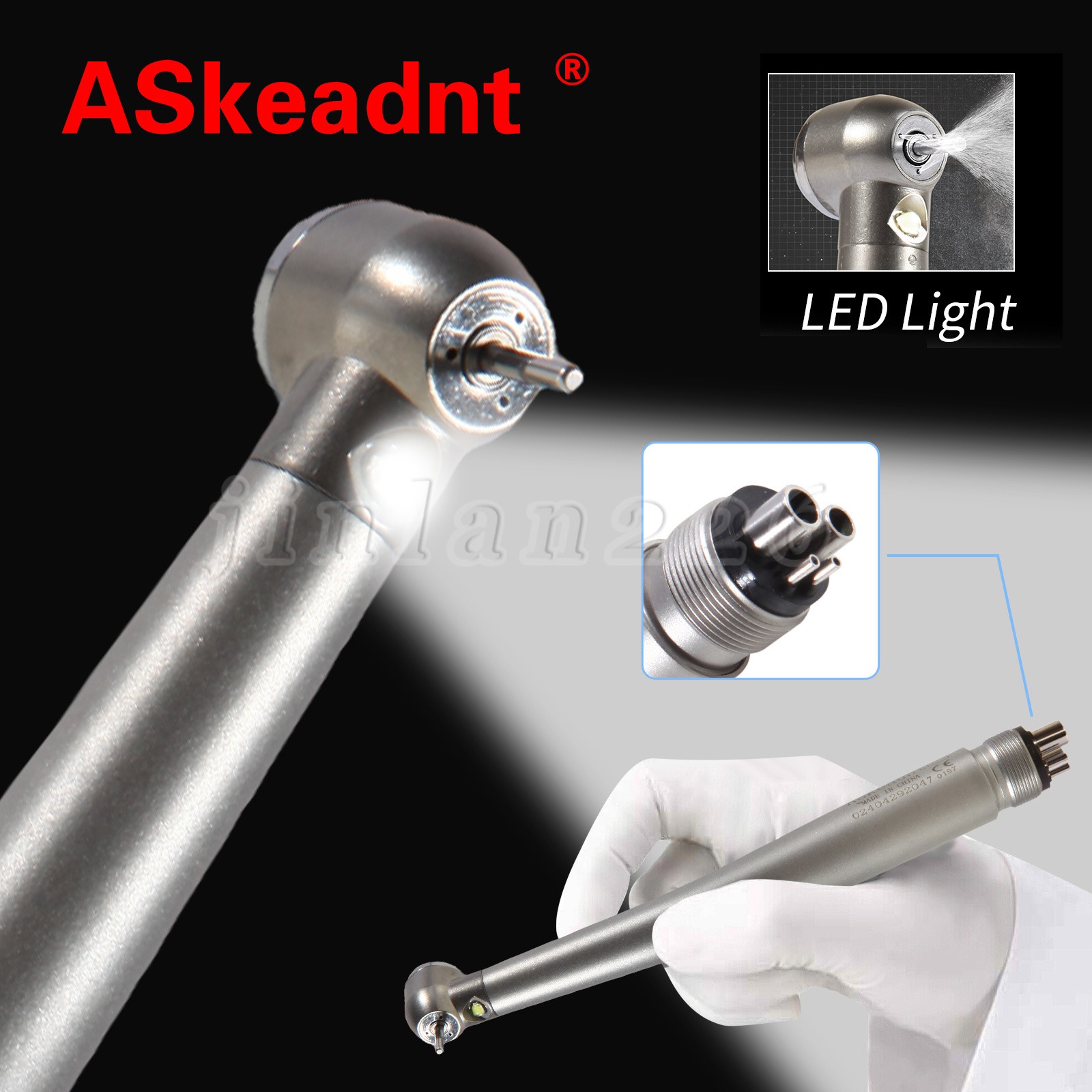 Dental LED E-Generator Fiber Optic High Speed Handpiece 4 Hole NSK Style