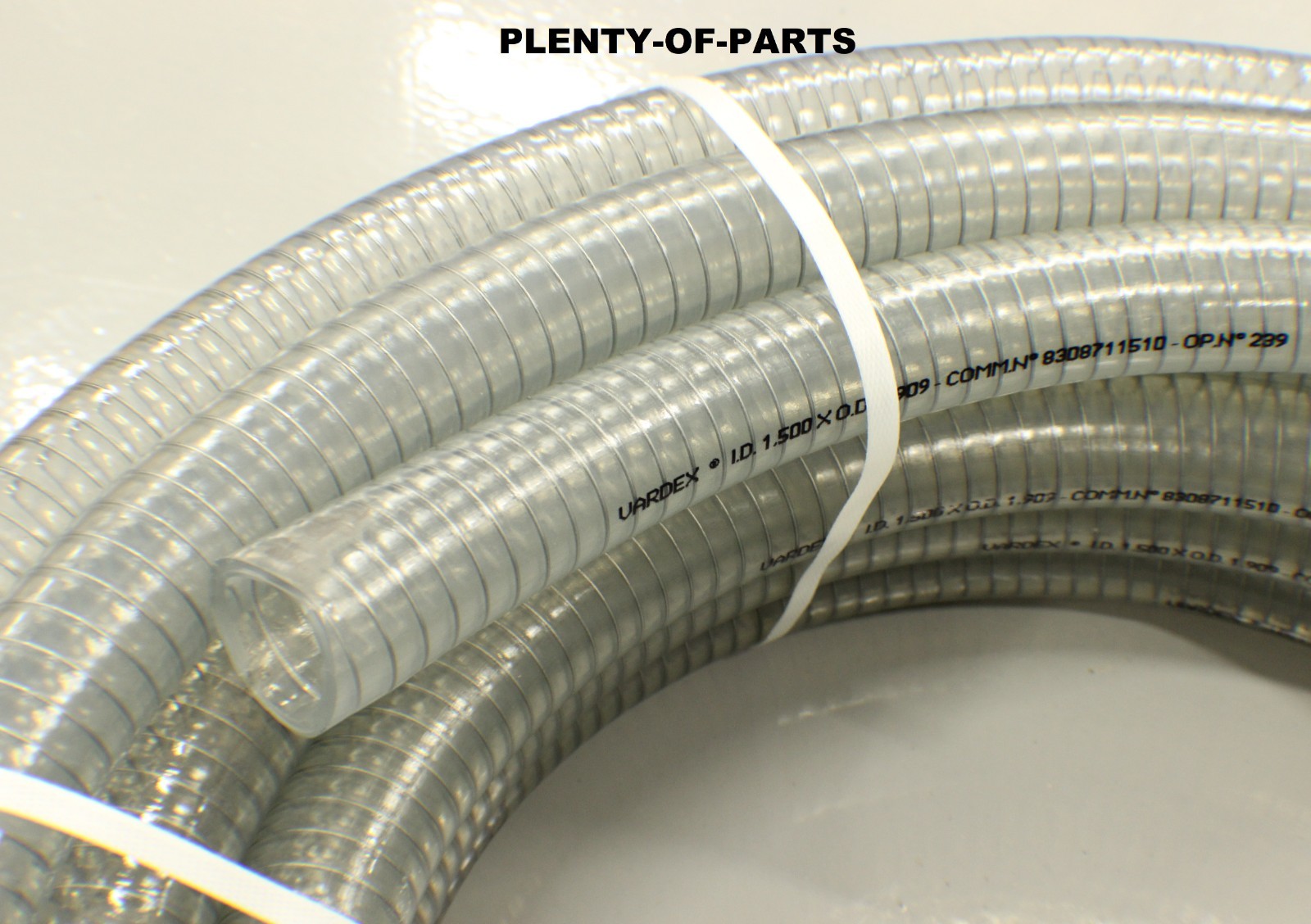 Vardex 1400364-100 Steel Wire Reinforced PVC Tubing 1-1/2″ ID (Sold Per Foot)