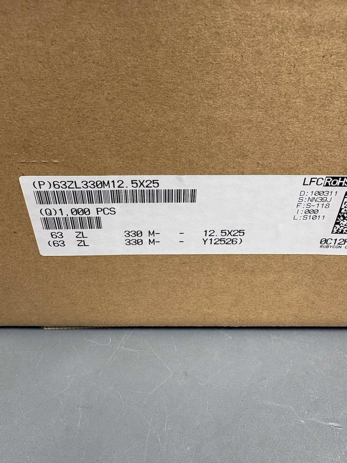 Rubycon ZL 330uF 63V Electrolytic Capacitor Low Impedance 105°C 50 pcs