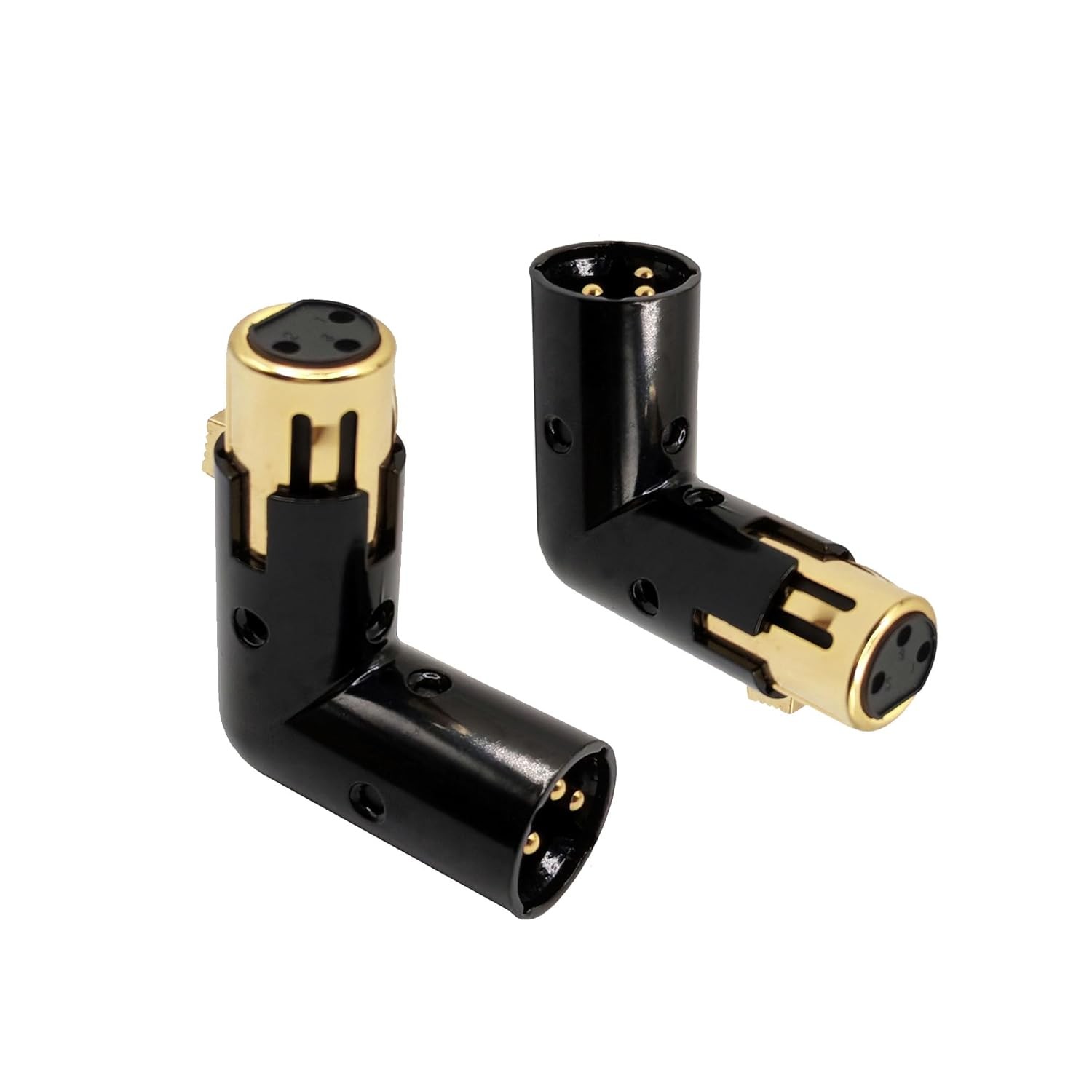 XLR Male to Female Right Angle Adapter Adjustable 3-PIN XLR 90 Degree Connector