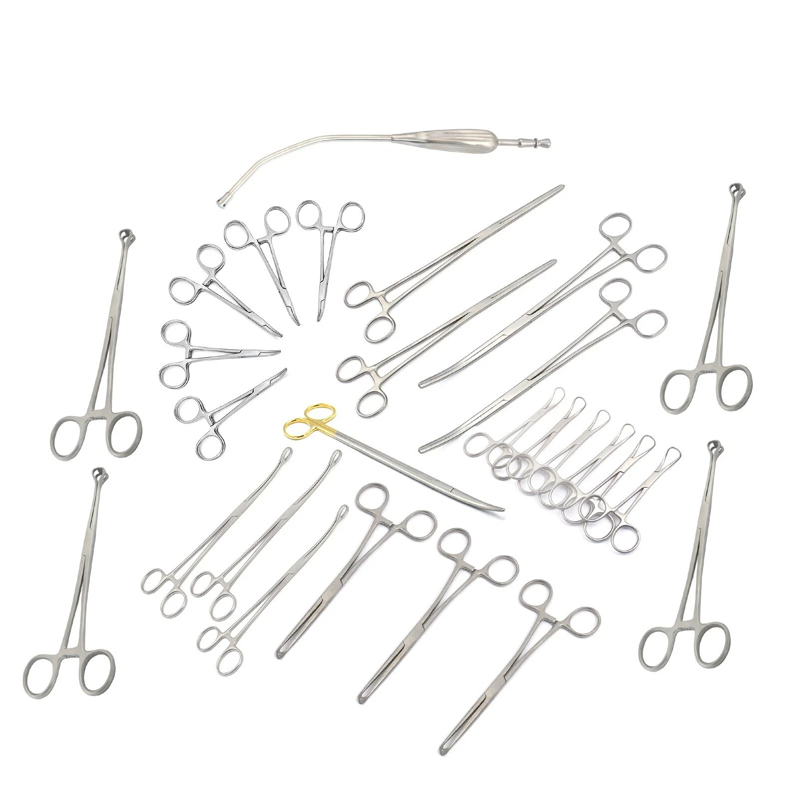 Set Of 30 Pcs Mix Hemostat Forceps & Scissors Veterinary Surgical Instruments
