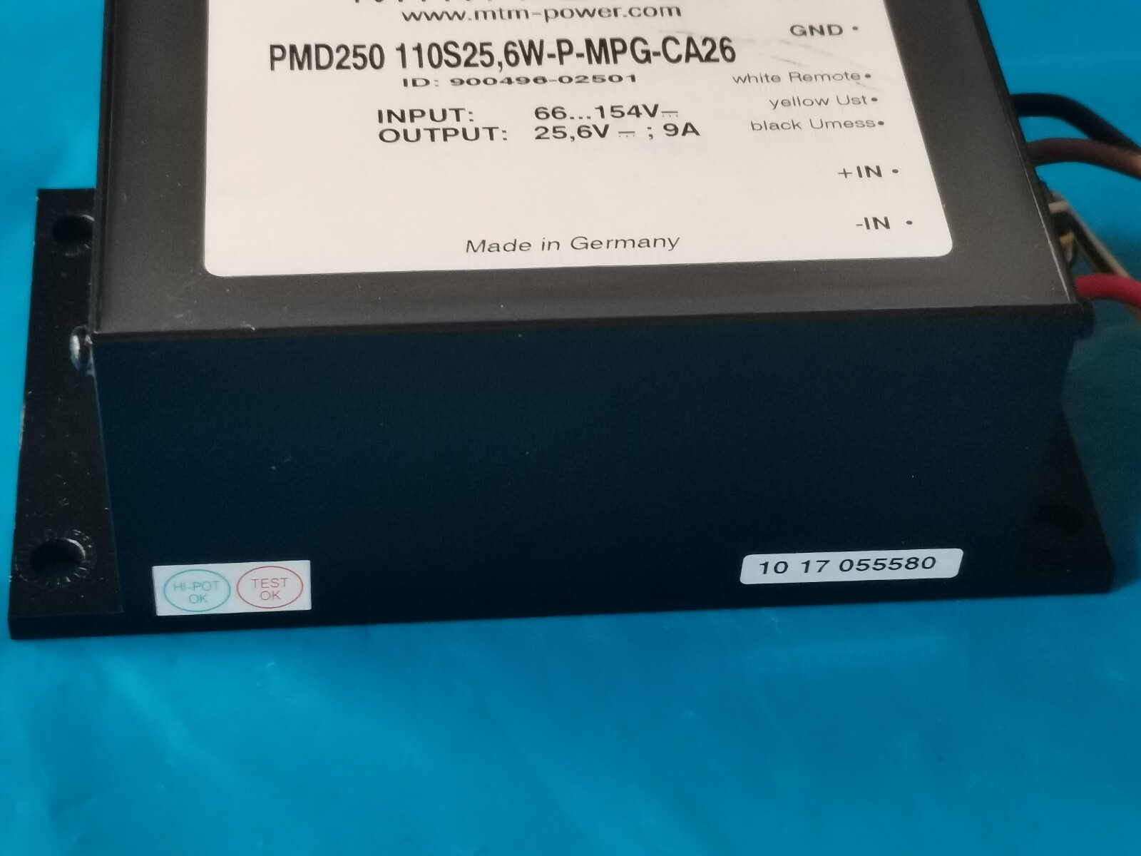 MTM POWER PMD250 110S25.6W-P-MPG-CA26 ID:900496-02501 OUTPUT:25.6V 9A MODULE