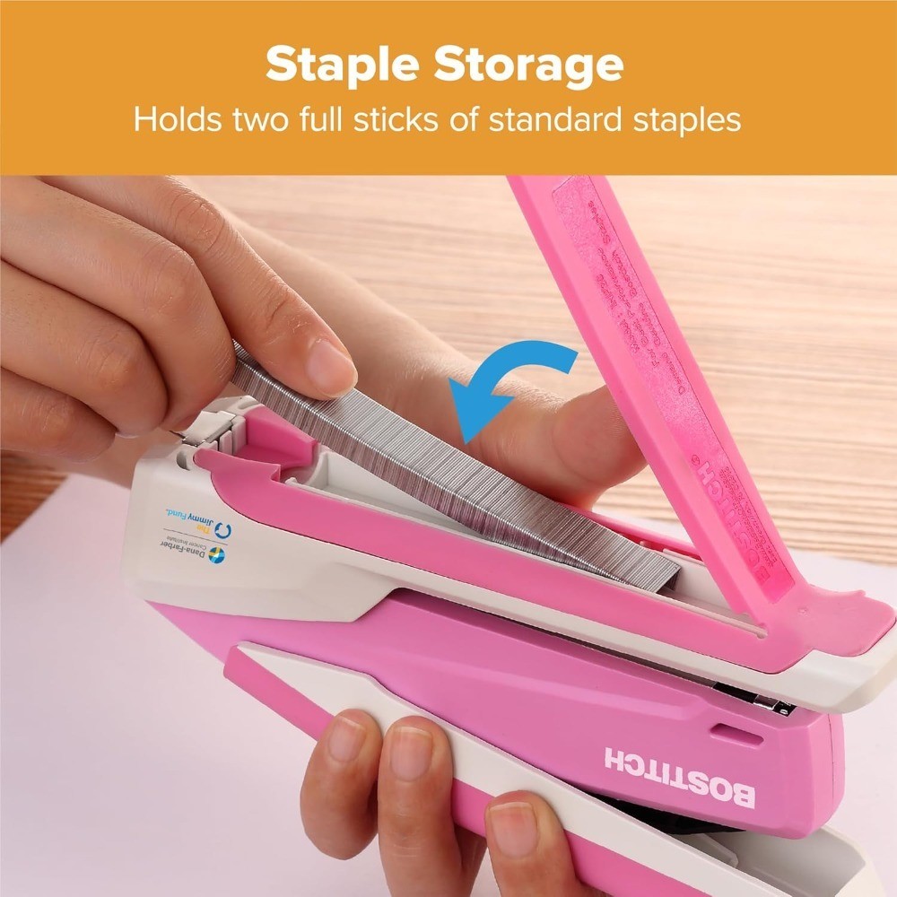 InPower Spring-Powered Desktop Stapler, 20 Sheet Capacity, One Finger Stapling,