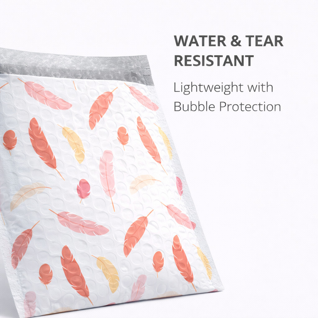 SmileMail Feathers Poly Bubble Mailers 6.5×10 Padded Self Seal Envelopes 25-500