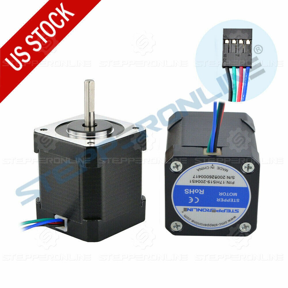 STEPPERONLINE 5pcs Nema 17 Stepper Motor 84oz.in 4-lead 17HS19-2004S1 3D Printer