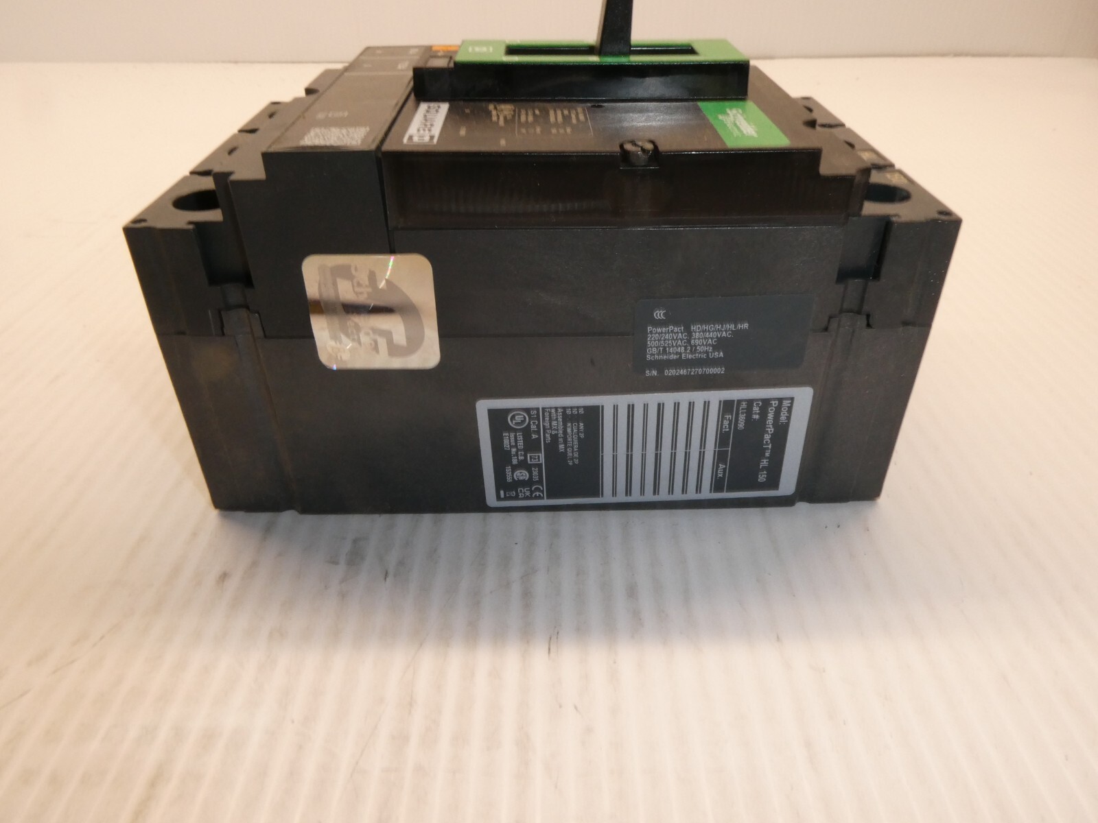 Schneider HLL36090 PowerPacT H 90A, 3 pole, 600VAC, 50kA, lugs, thermal magnetic