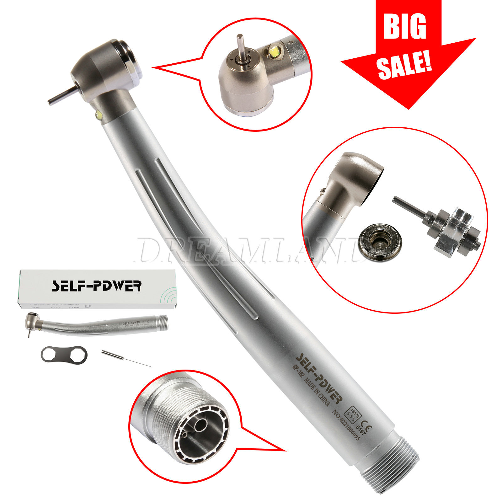 Dental Pana Max LED High /Low Speed handpiece & Pneumatic Scaler Kit 2 hole