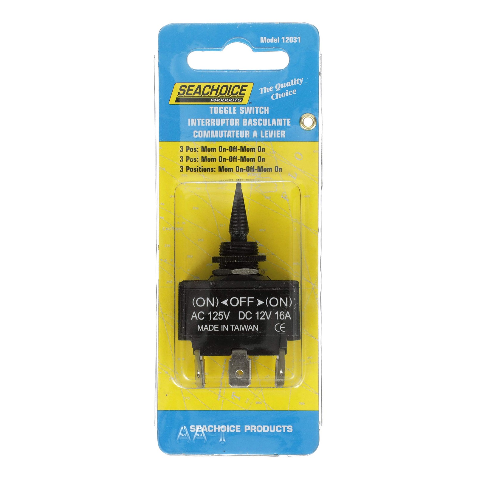 Seachoice 3 Position Toggle Switch Momentary On Off Marine Grade Control
