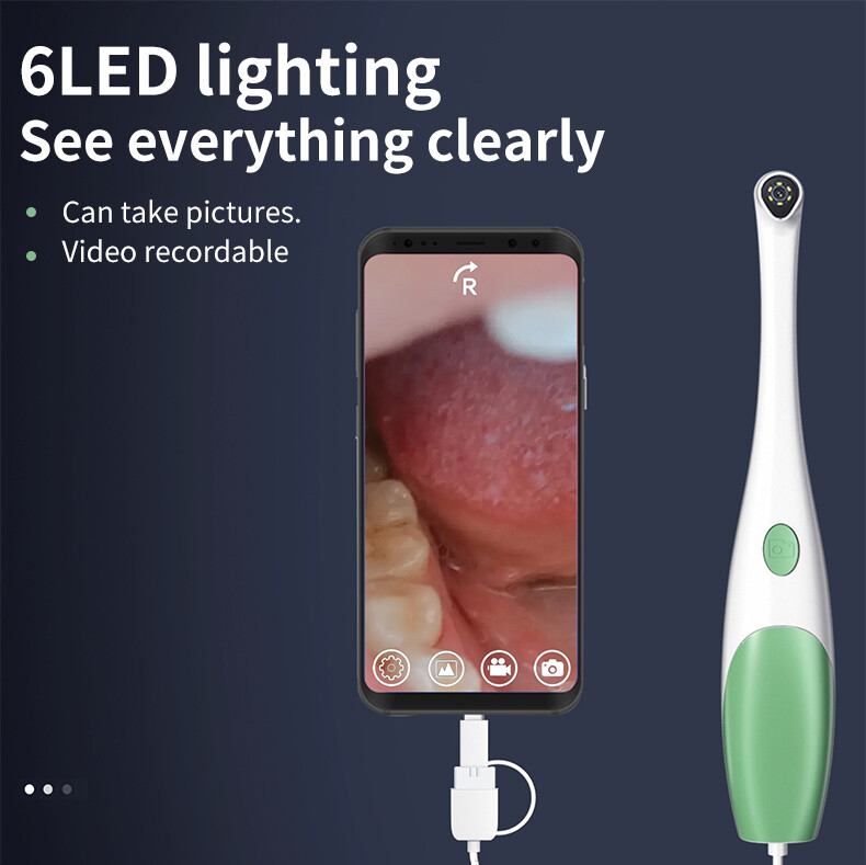 Dental Oral Camera 1080p HD Intraoral Endoscope Adjustable 6 LED Light USB Cable
