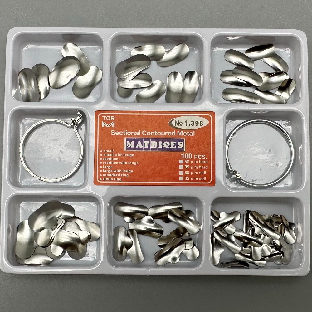 Dental Sectional Contoured Metal Matrices Refill Matrix Band Ledge 35-50um Kit
