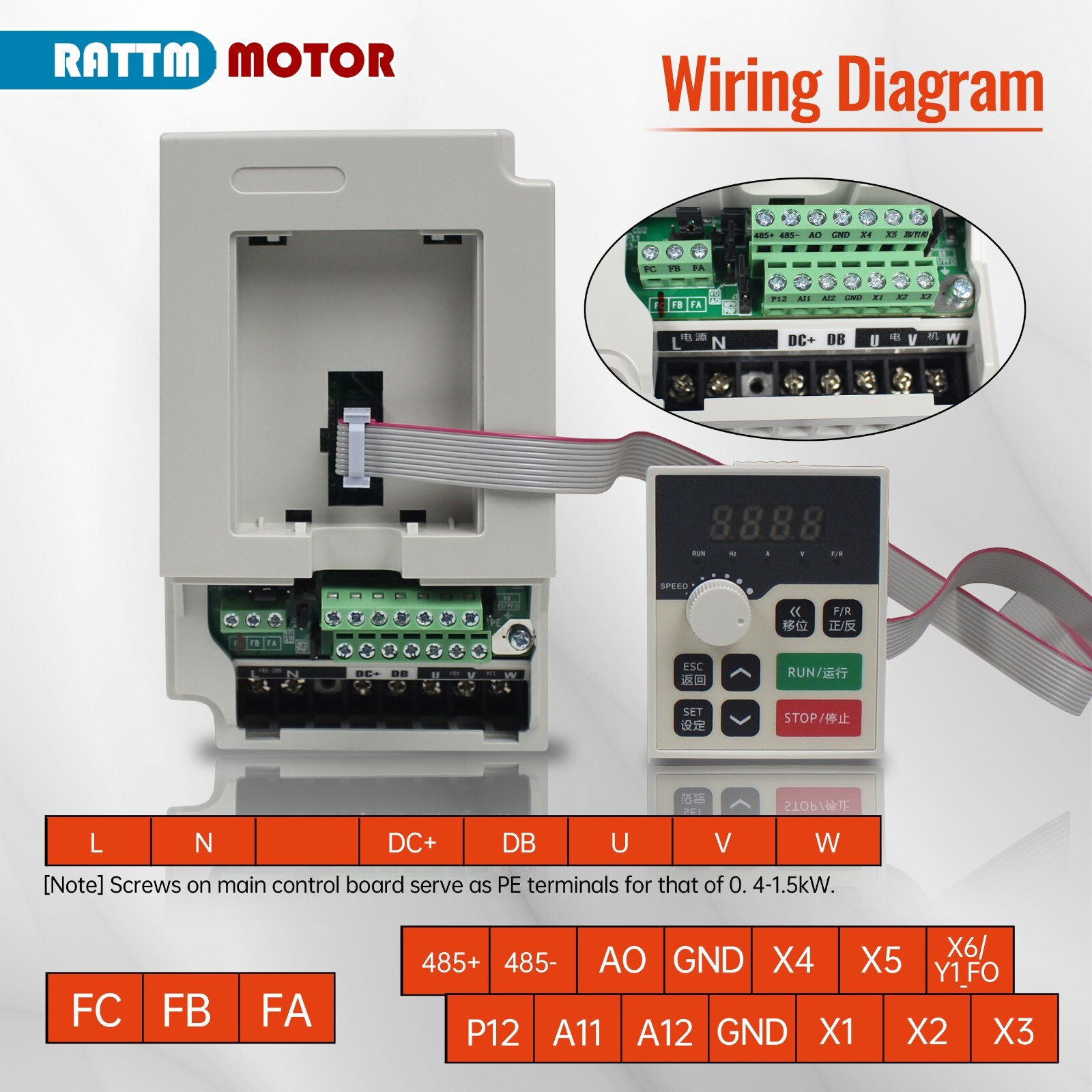 US SHIP】0.8KW 110V Water Cooled Spindle Motor+1.5KW VFD Drive+65mm Spindle Mount
