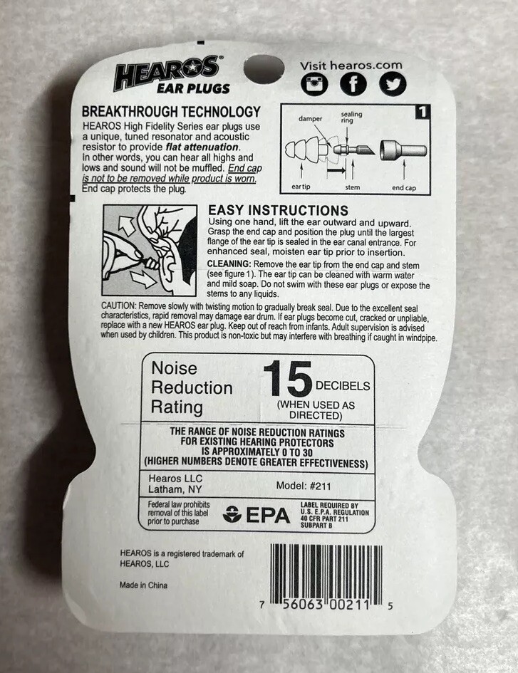 High Fidelity Musician Ear Plugs Ultimate in Comfortable and Hearing Protection