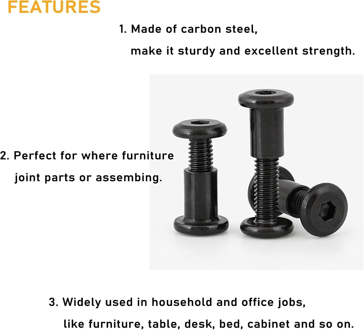 Binifimux 114Pcs Black M6 Hex Drive Socket Cap Bolts Assortment Kit, Allen Head