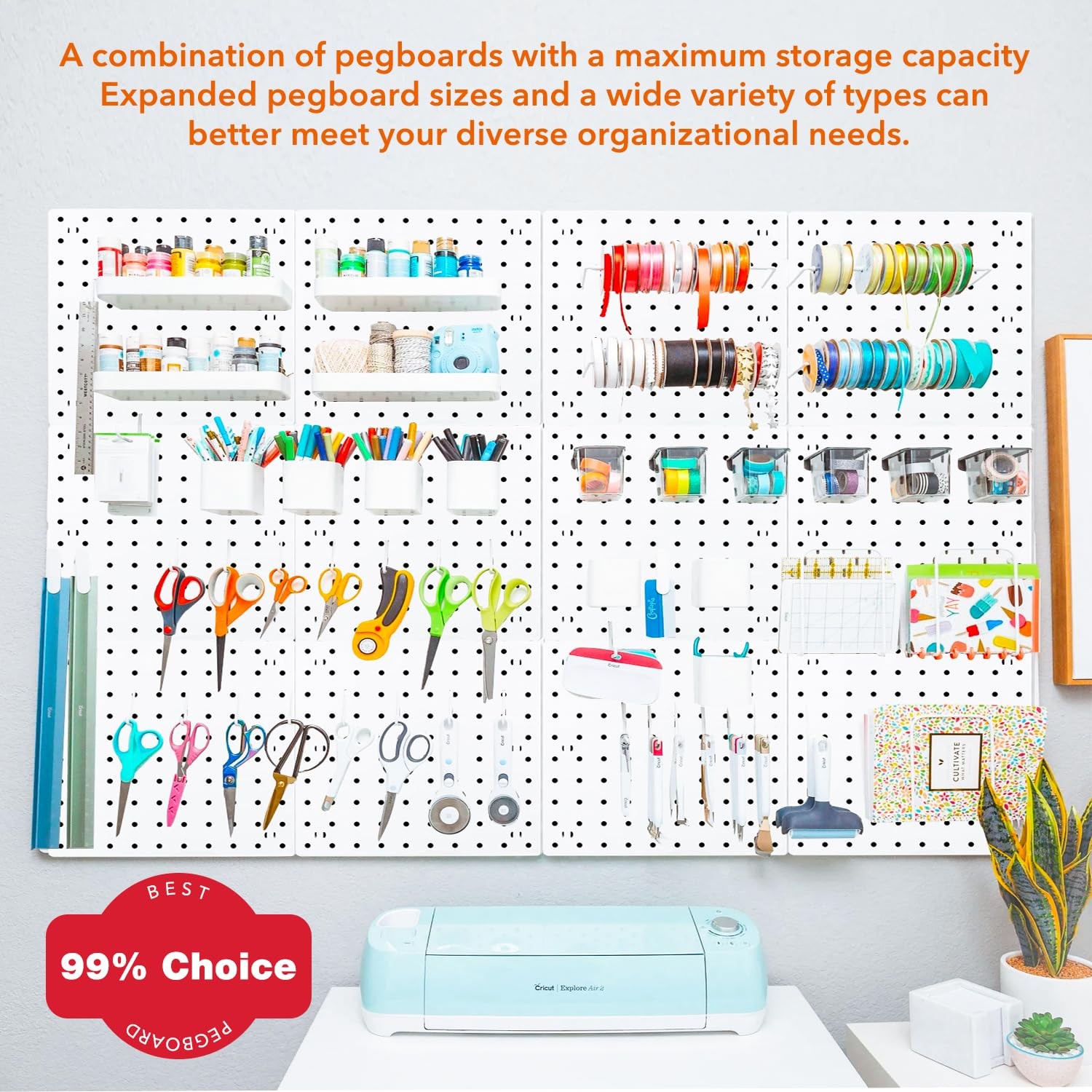 6 PCS White Pegboard Panels, Wall Organizer, Mount Display, Craft Room, Storage