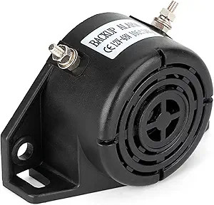 Backup Alarm 110dB 12V-48V DC Waterproof Industrial H Size: 1-Pack Round alarm