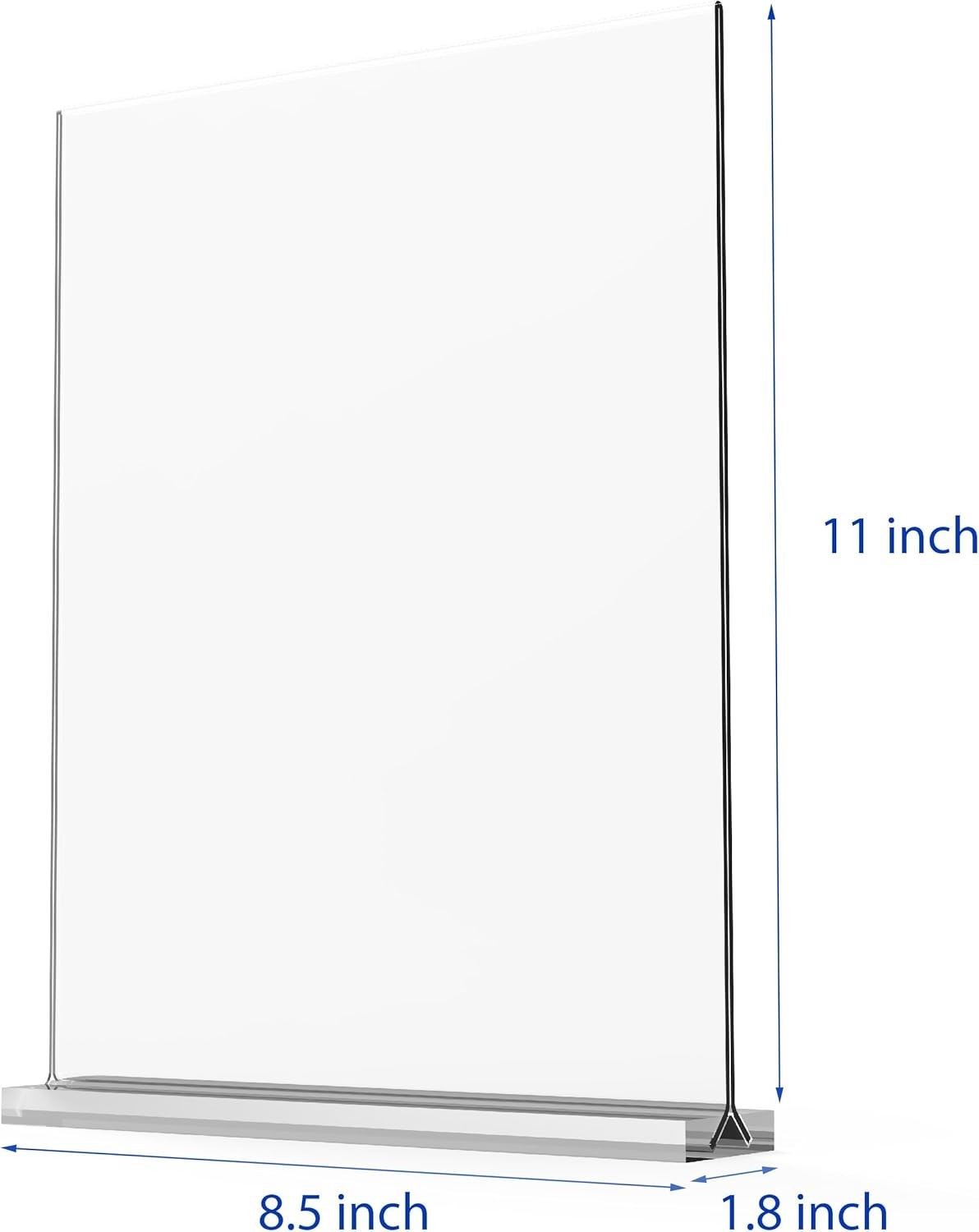 High-Transparency 8.5×11 Acrylic Sign Holders – 6 Pack Double-Sided T Displays