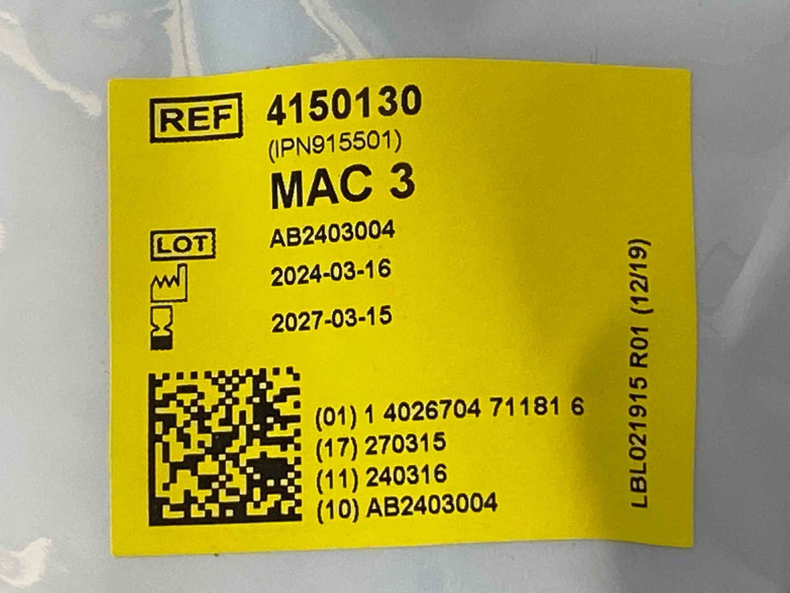 Lot of 13 TELEFLEX Rusch Polaris MAC 3 4150130 Exp.2027-03 to 2027-06 (*BB60)